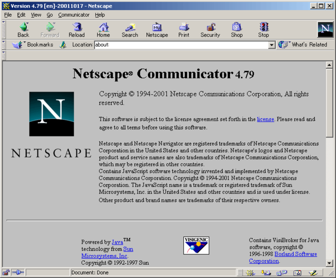 Netscape Browser with HTML5